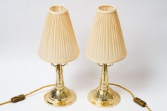 Two Art Deco Table lamp with fabric shades vienna around 1920s