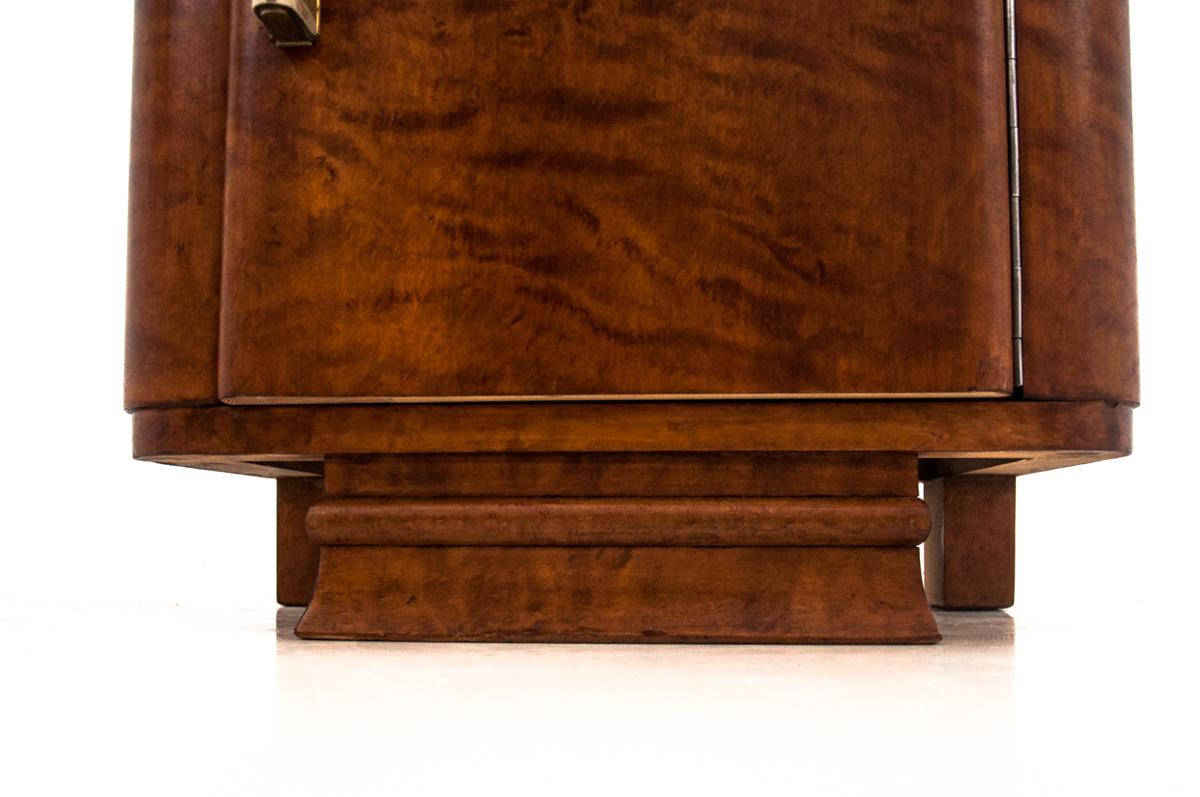 Two Art Deco Walnut Nightstands After Renovation, circa 1940 2