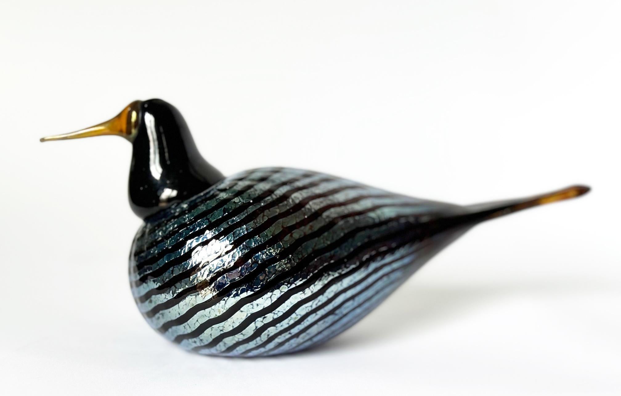 Finnish Two Art Glass Bird Sculptures by Oiva Toikka made for Iittala. For Sale