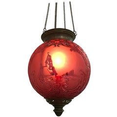 dos Farolillos Art Nouveau de Baccarat, Francia, hacia 1890-1920