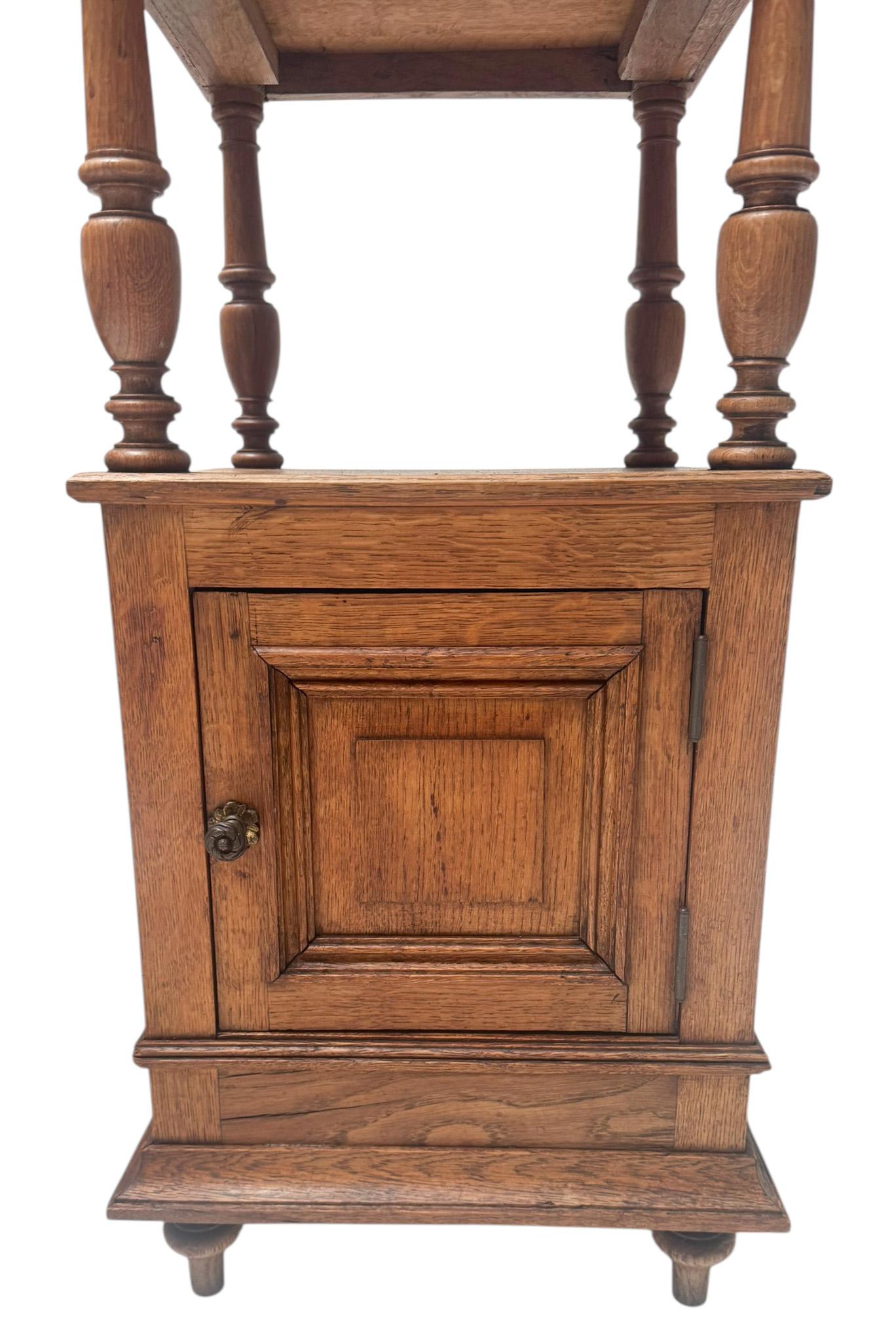 Two Art Nouveau Nightstands or Bedside Tables with Marble Tops, 1900s For Sale 8