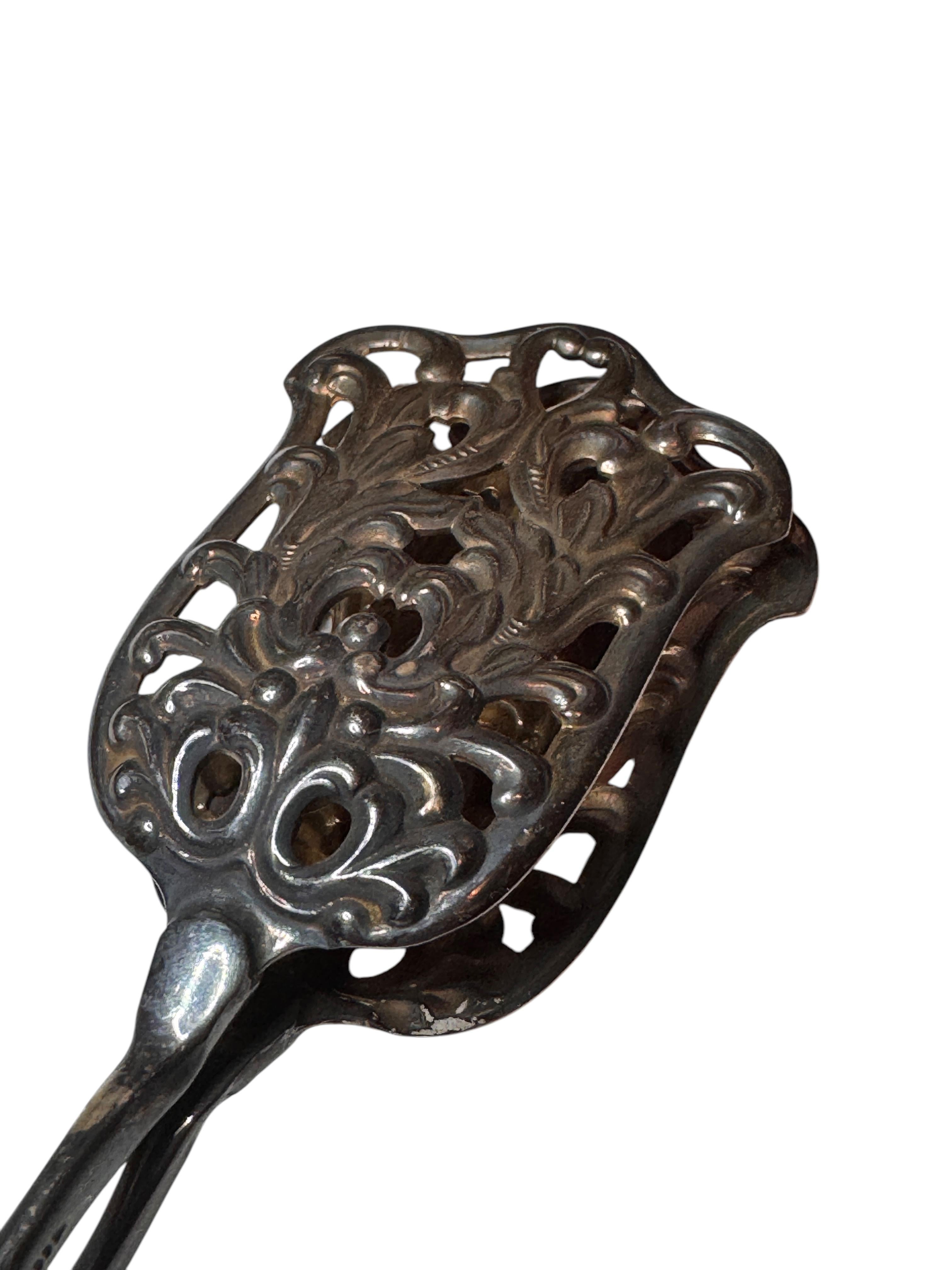 Due pinze da portata in argento Art Nouveau per torte, pasticcini e caramelle, Germania, 1900 in vendita 6
