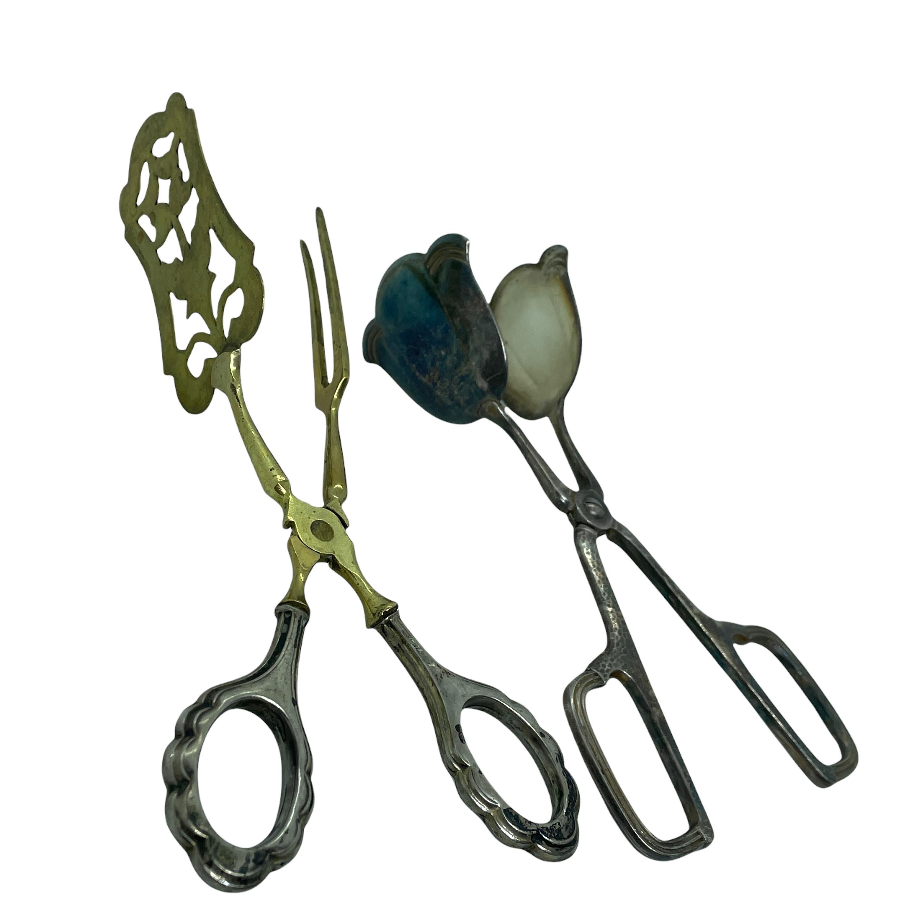 cake tongs silver plated