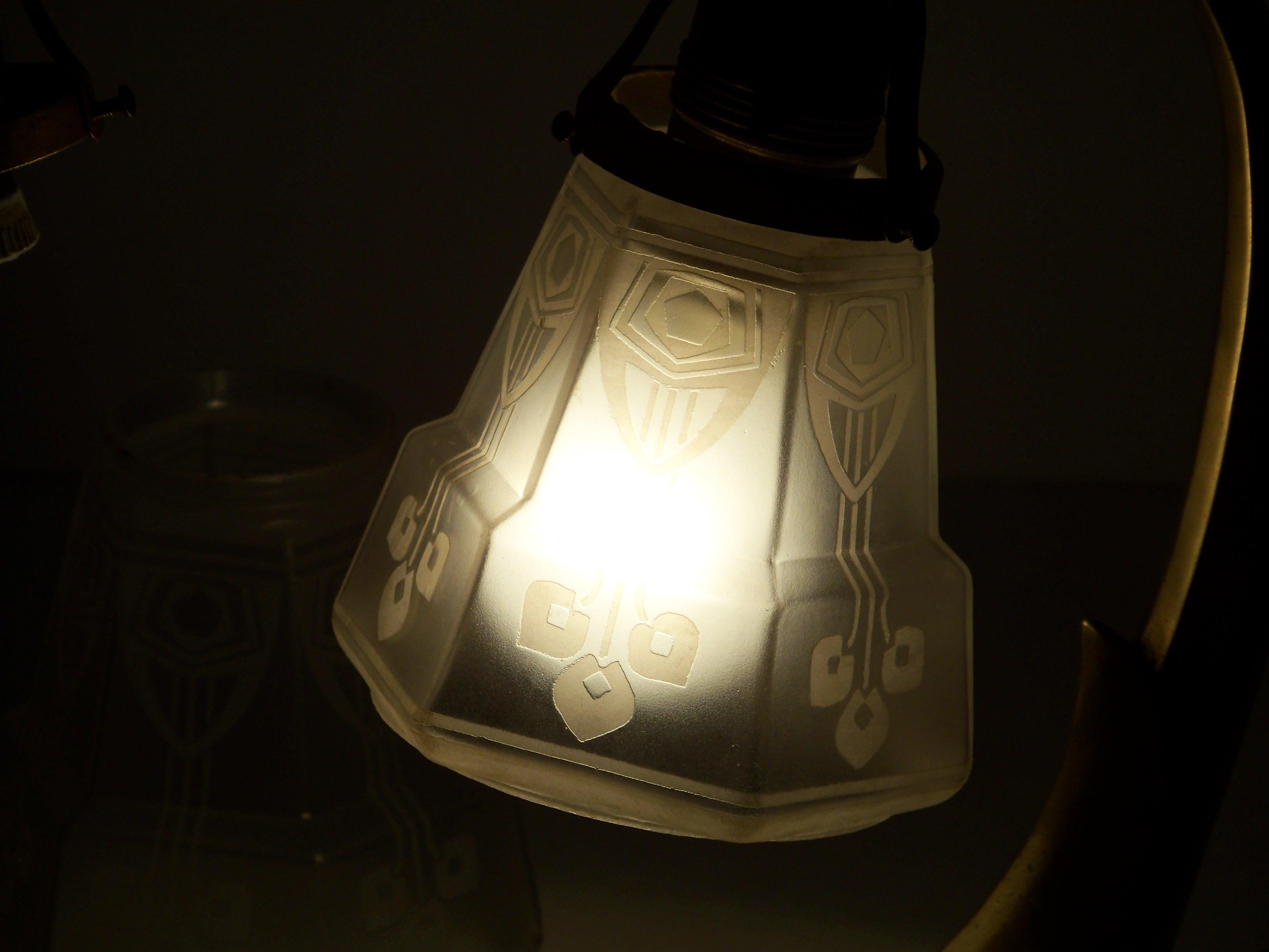 Brass Two Art-Nouveau Table Lamps, Central Europe, circa 1915