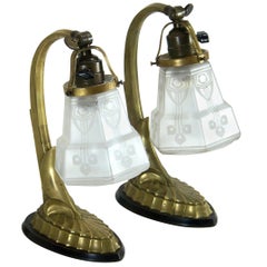 Two Art Nouveau Table Lamps, Central Europe, circa 1915