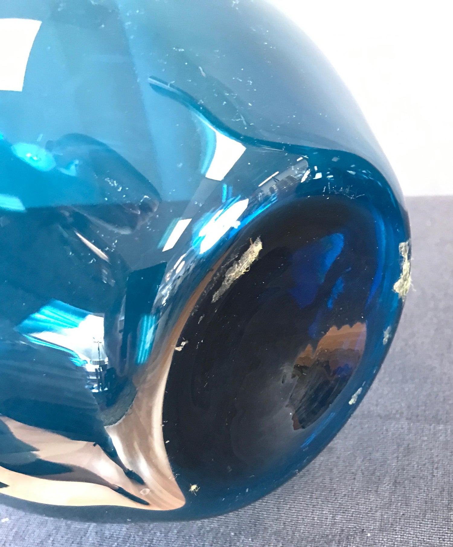 Two Arthur Percy Blue Blomglas Bulb Vases Gullaskruf Swedish For