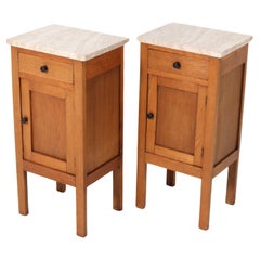 Used Two Arts & Crafts Art Nouveau Oak Nightstands or Bedside Tables, 1900s