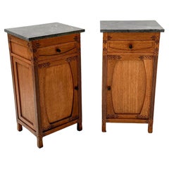 Two Arts & Crafts Nightstands or Bedside Tables by H. P. Mutters & Zoon, 1900s