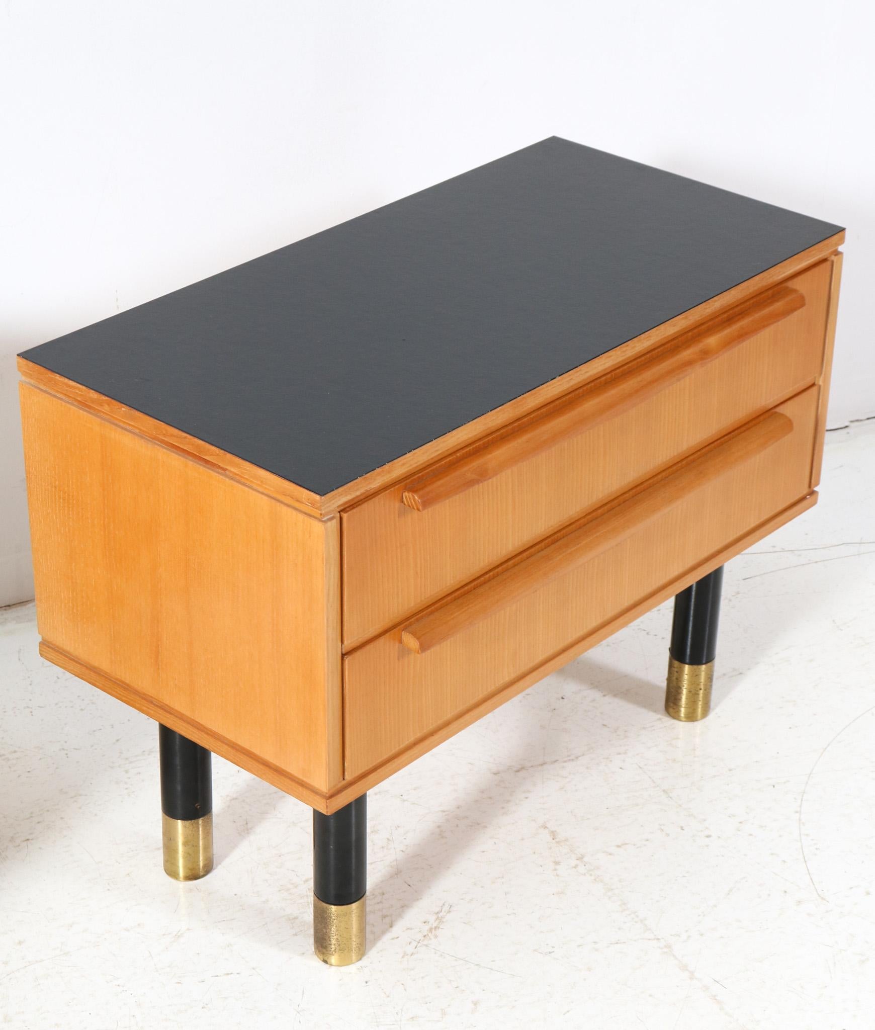 Two Ash Mid-Century Modern Nightstands or Bedside Tables, 1950s For Sale 2