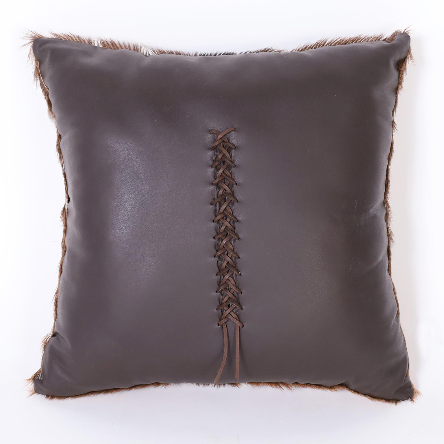axis deer hide pillows