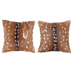 Vintage Two Axis Deer Hide Pillows, Priced Individually