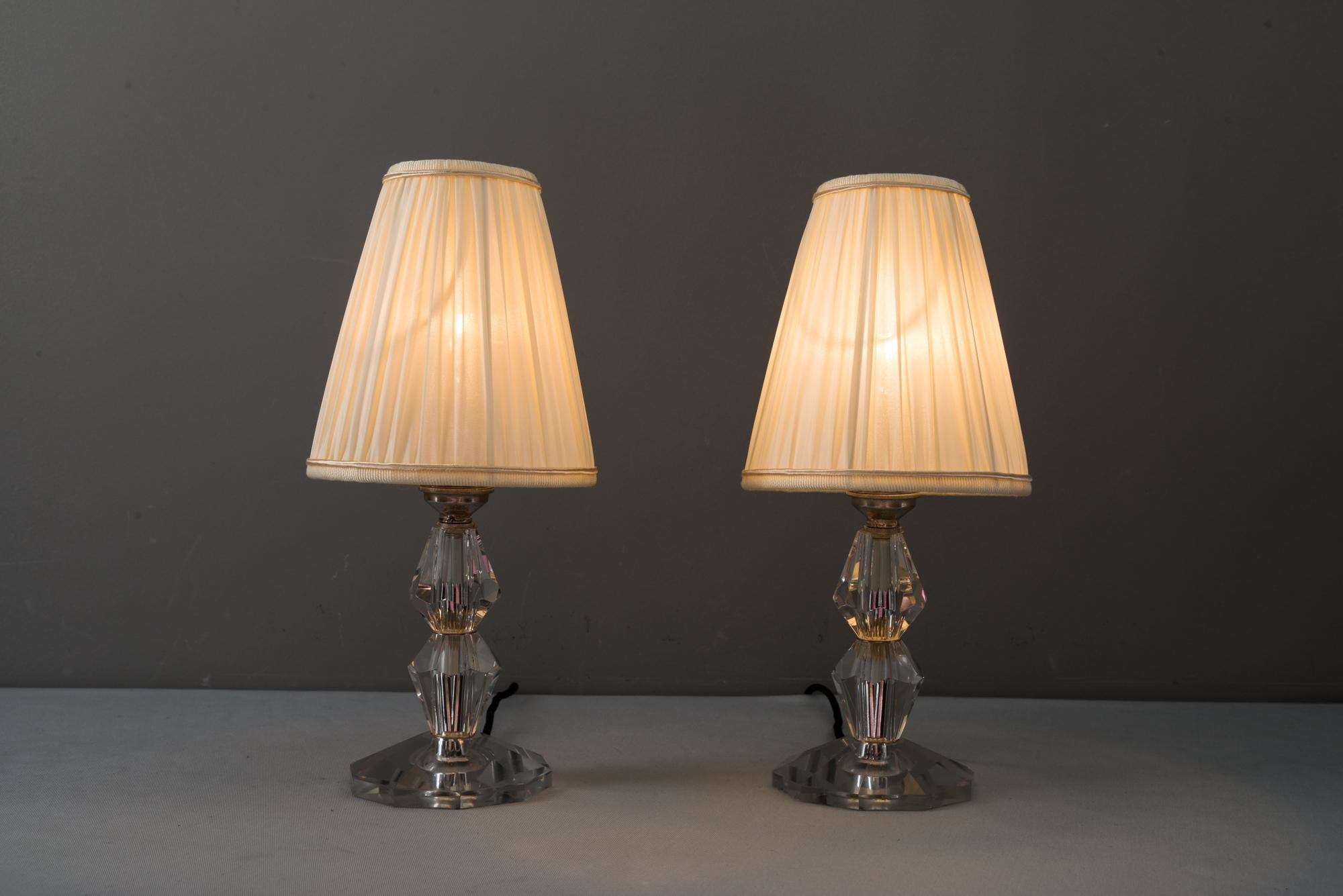 Plated Two Bakalowits Table Lamps, circa 1950s