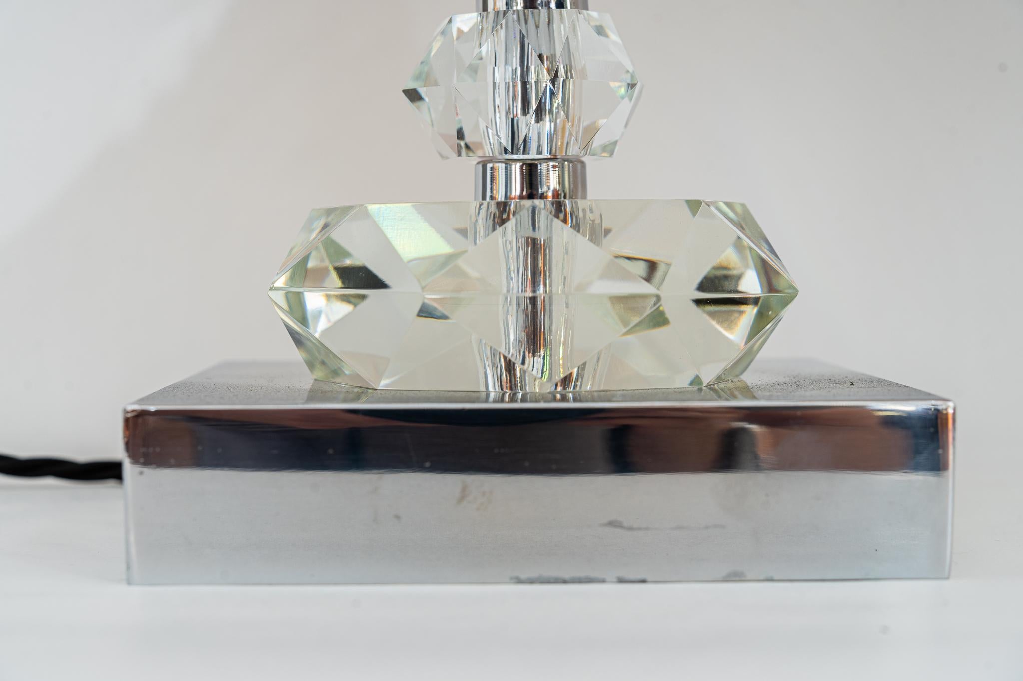 Two Bakalowits Table Lamps with Huge Faceted Diamond Crystals, Austria, 1970s For Sale 3