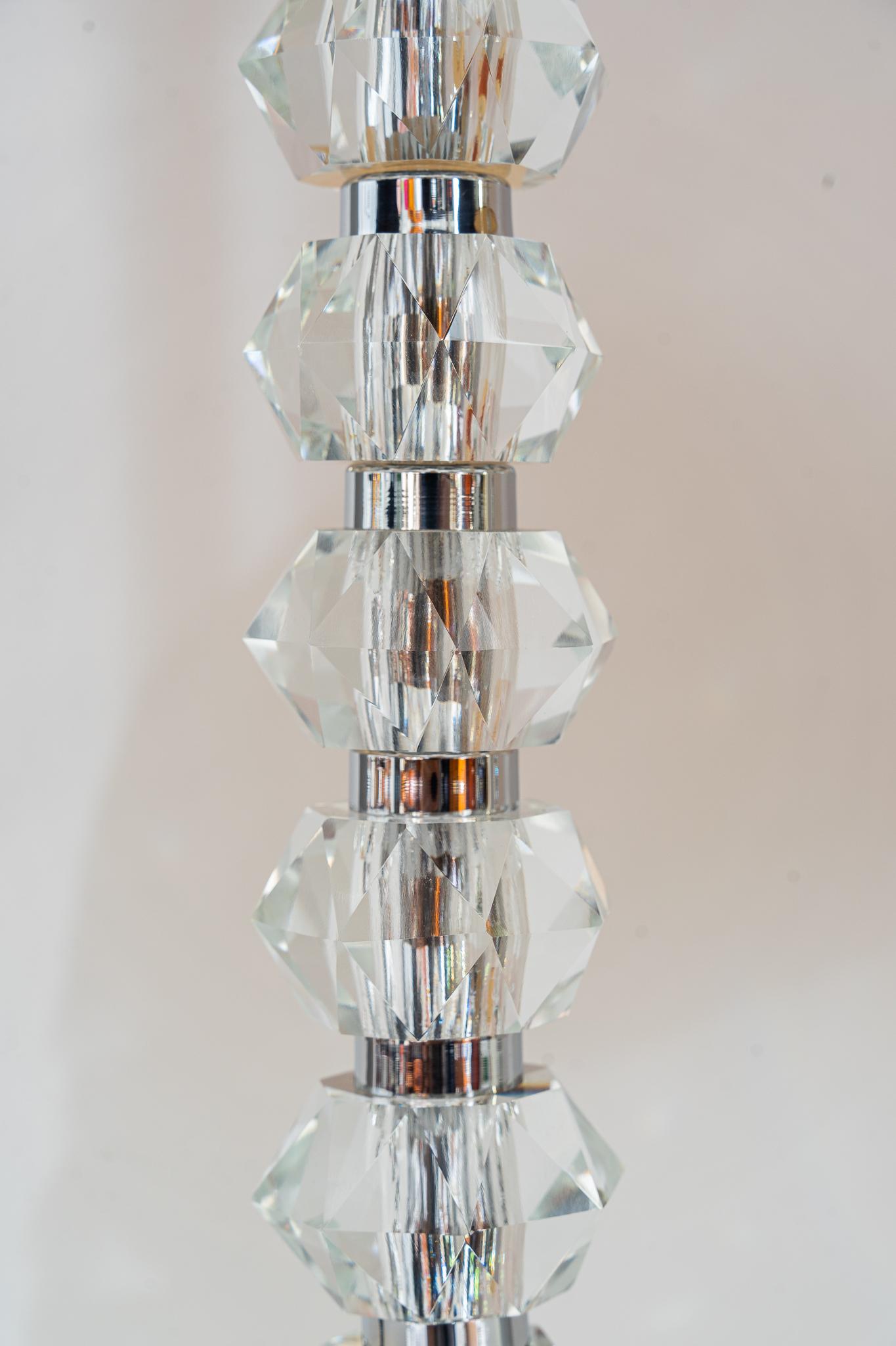 Two Bakalowits Table Lamps with Huge Faceted Diamond Crystals, Austria, 1970s For Sale 5