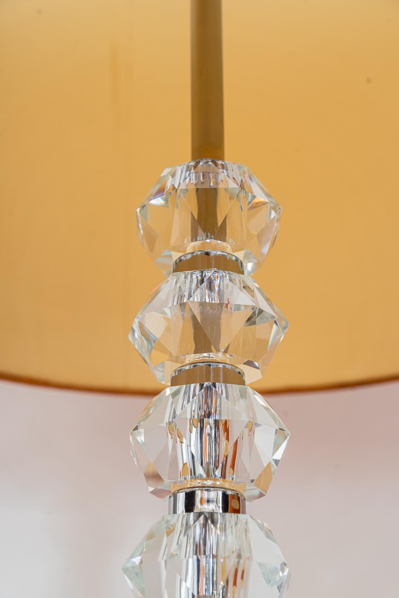 Two Bakalowits Table Lamps with Huge Faceted Diamond Crystals, Austria, 1970s For Sale 6