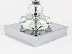 Two Bakalowits Table Lamps with Huge Faceted Diamond Crystals, Austria, 1970s
