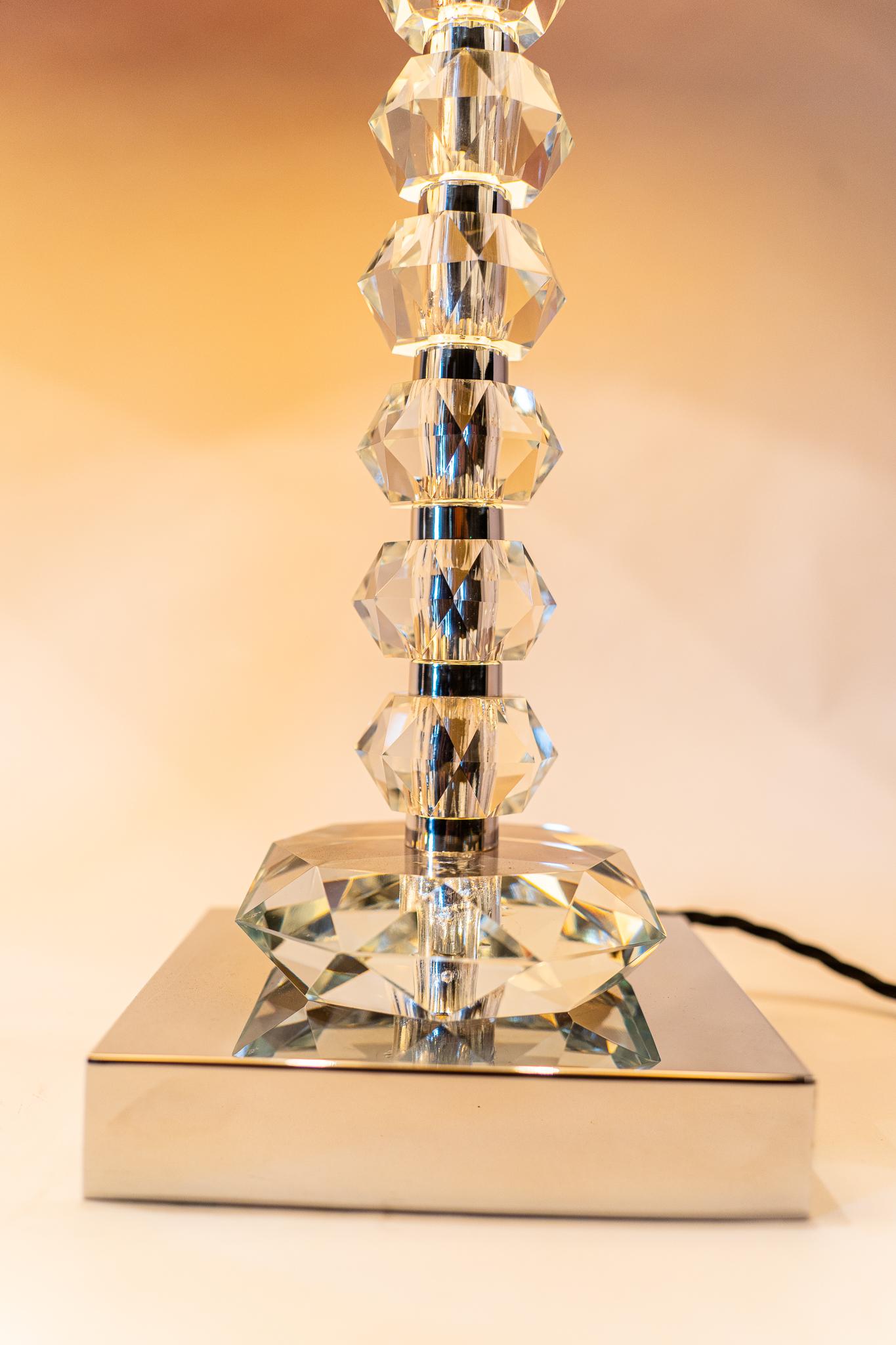Two Bakalowits Table Lamps with Huge Faceted Diamond Crystals, Austria, 1970s For Sale 13