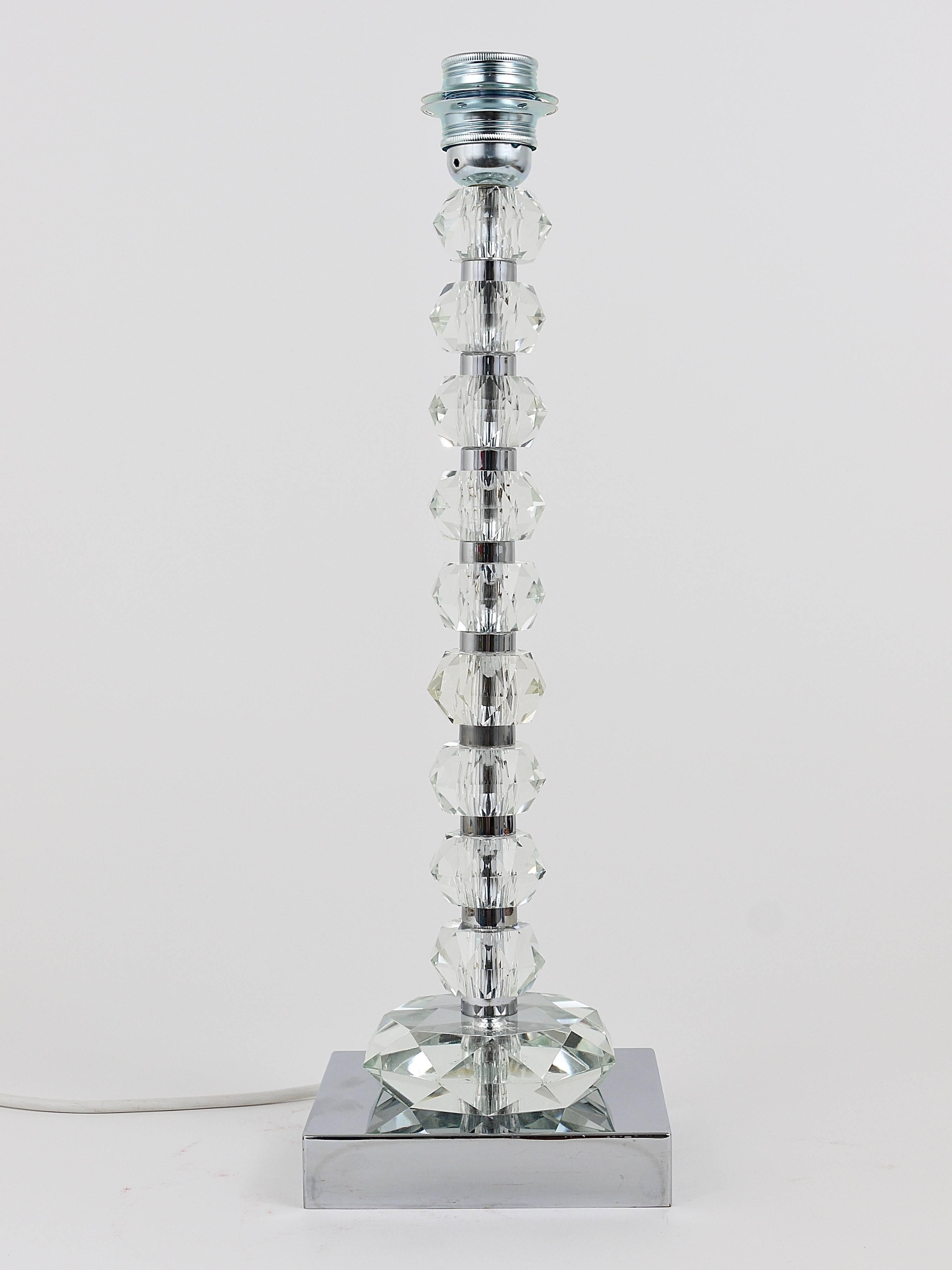 Zwei Bakalowits-Tischlampen mit riesigen facettierten Diamantenkristallen, Österreich, 1970er Jahre im Angebot 1