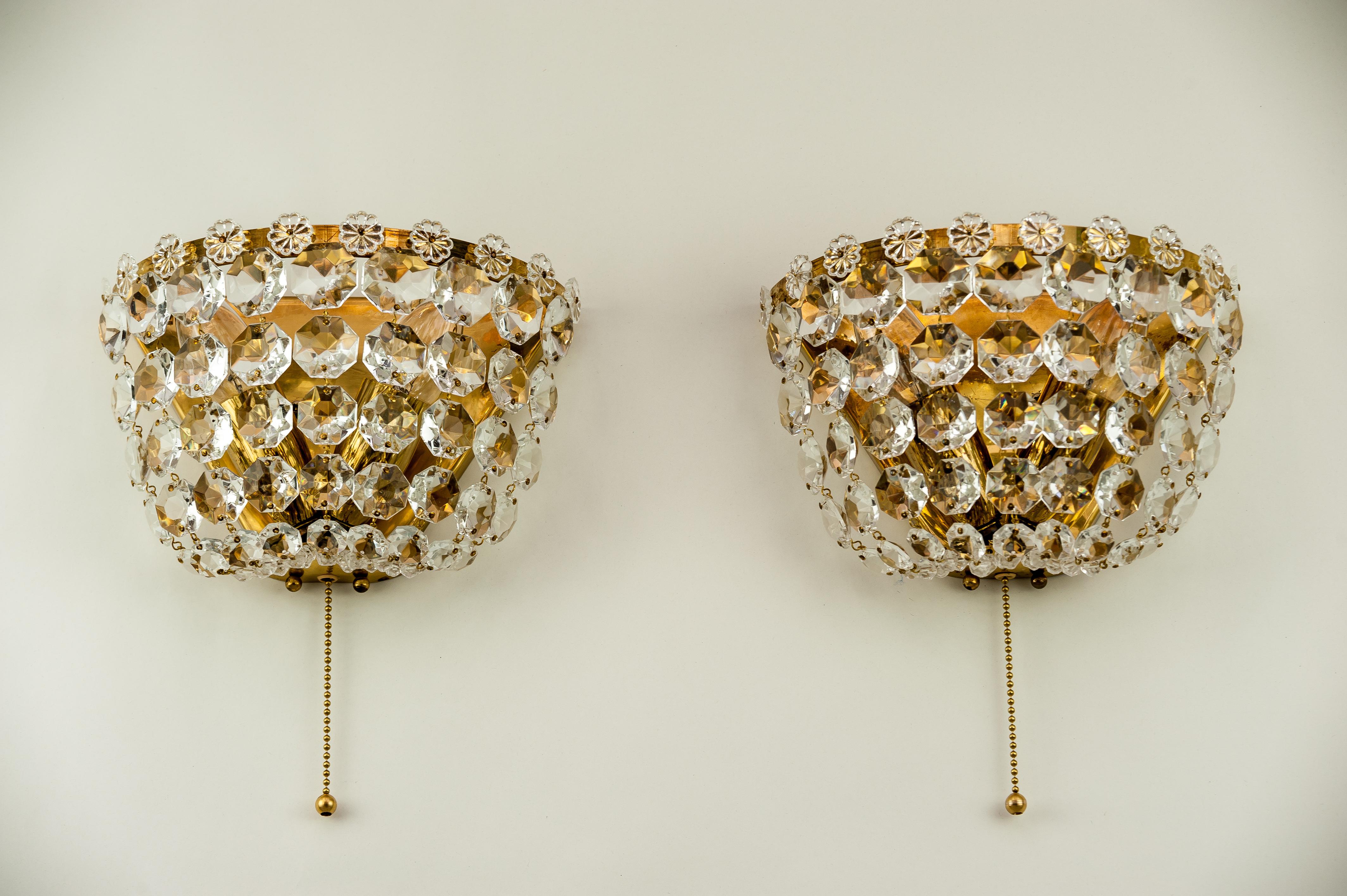 Two Bakalowits Wall Lamps, circa 1960s In Good Condition In Wien, AT