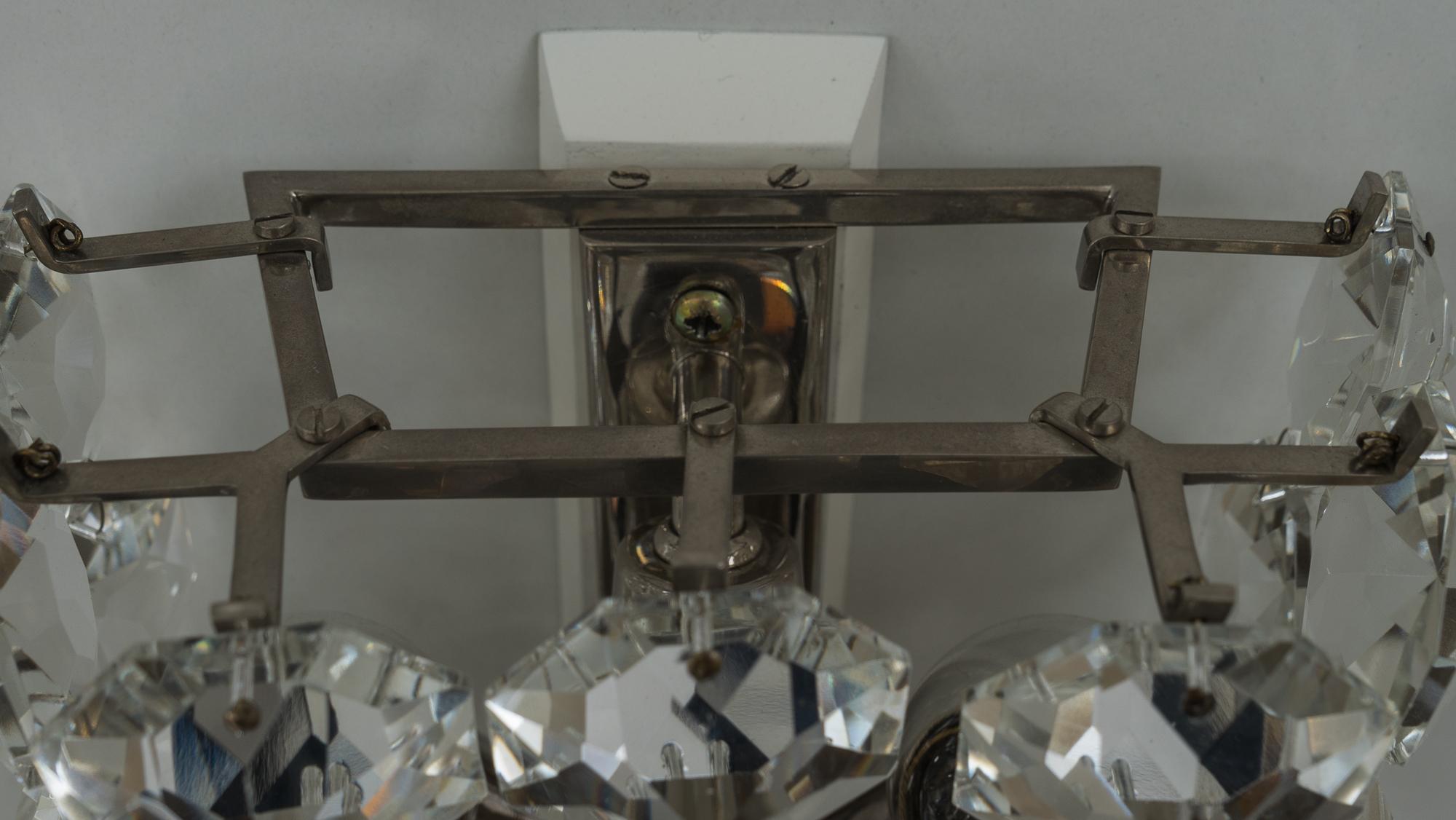 Dos lámparas de pared Bakalowits niqueladas, circa 1950s en venta 3