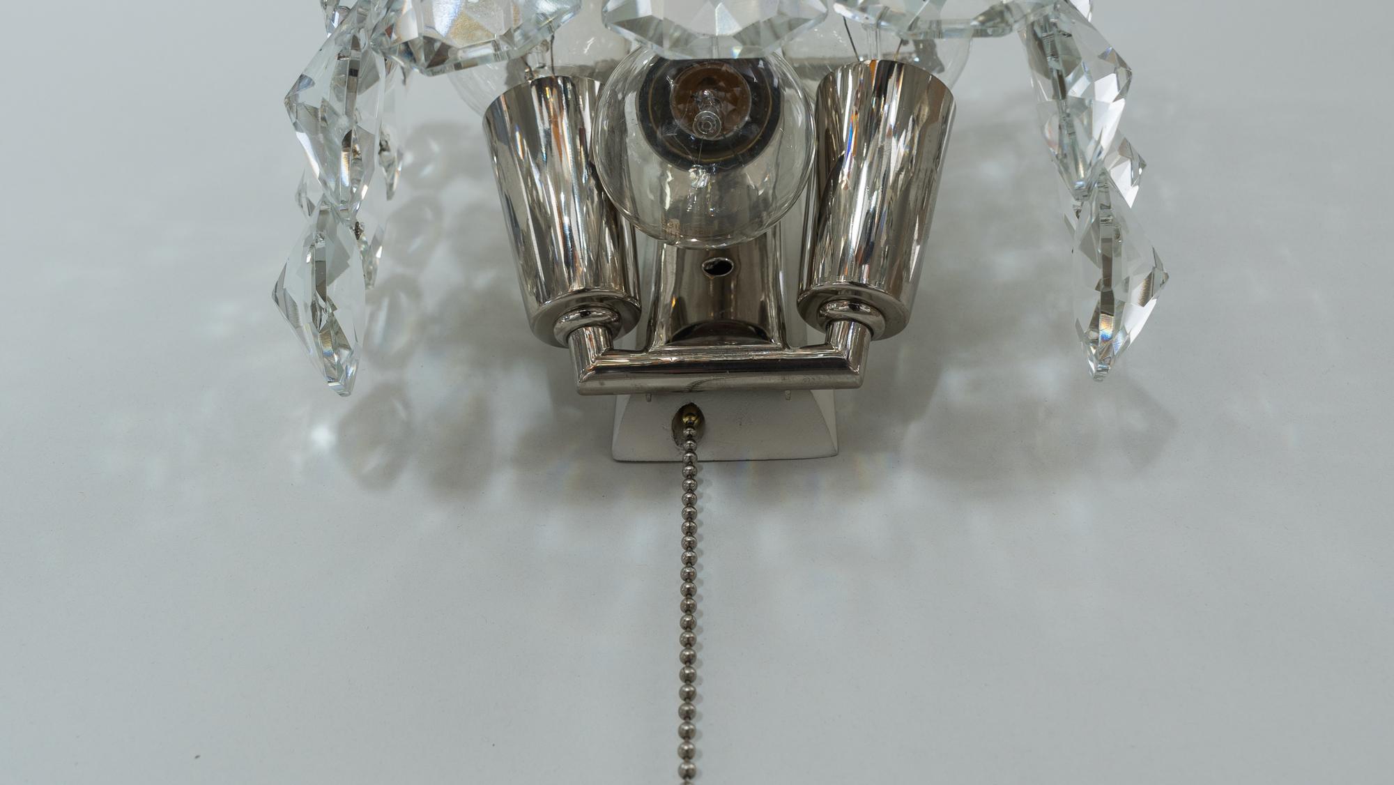 Two Bakalowits Wall Lamps Nickel-Plated, circa 1950s For Sale 2