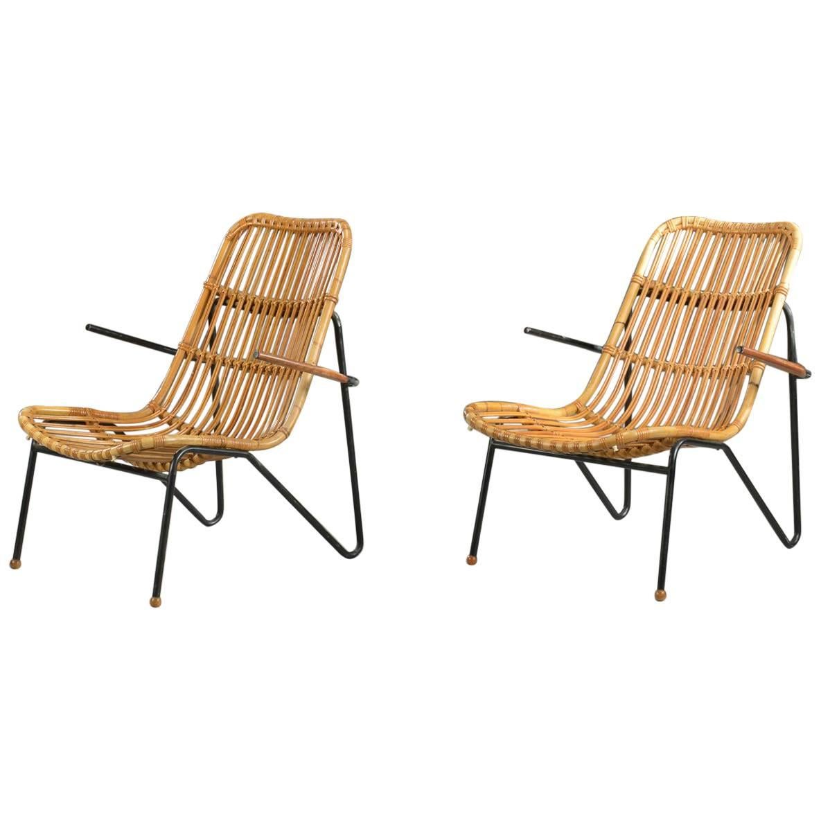 Two Bamboo Armchairs by Laurids Lønborg For Sale