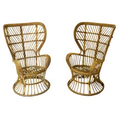 Two bamboo chair by Gio Ponti and Lio Carminati for Conte Biancamano transatlant