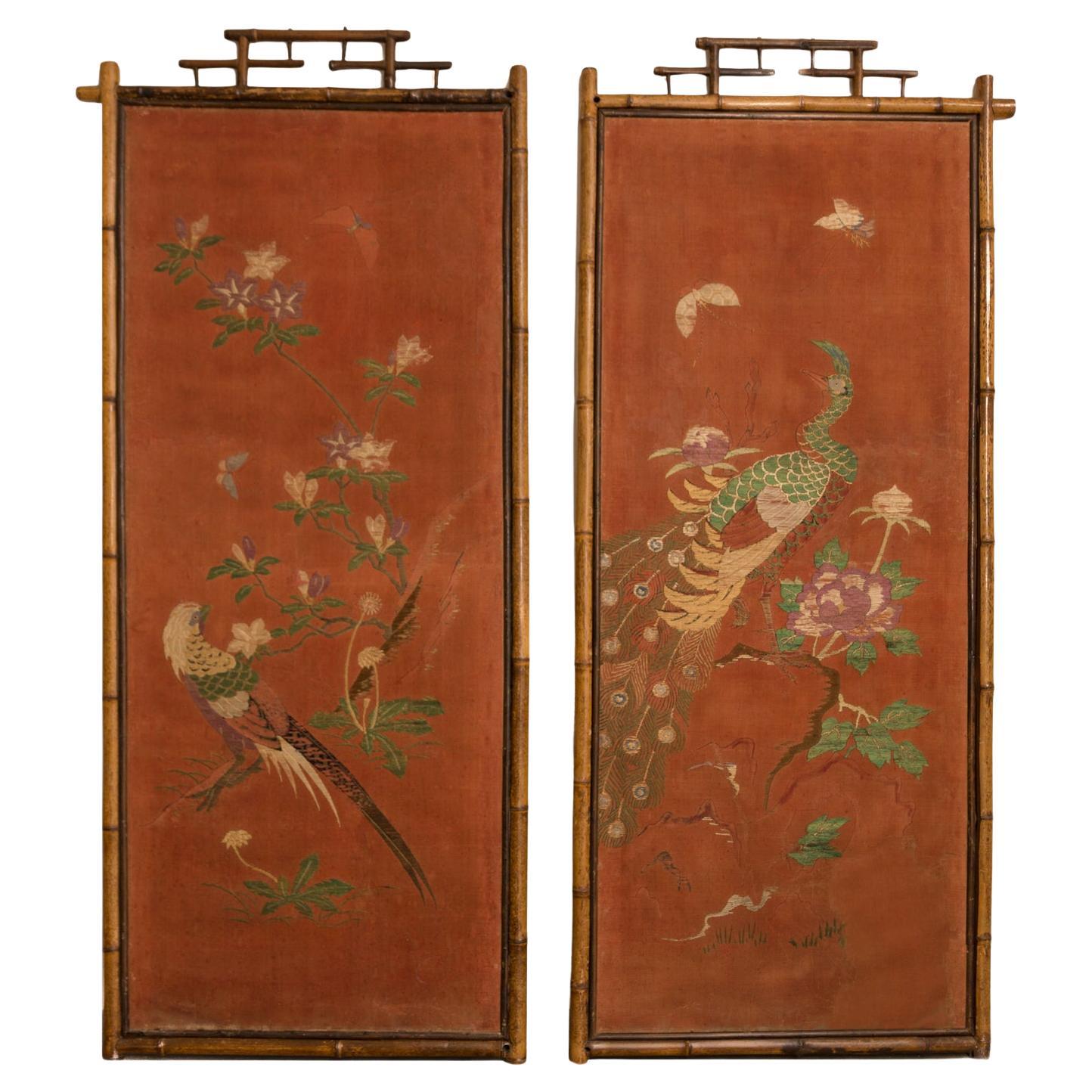 Deux panneaux de bambou en vente