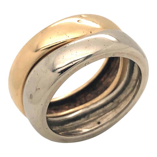 Cartier France 1981 Two Band and Two Gold Ring For Sale at 1stDibs | 1981  ring