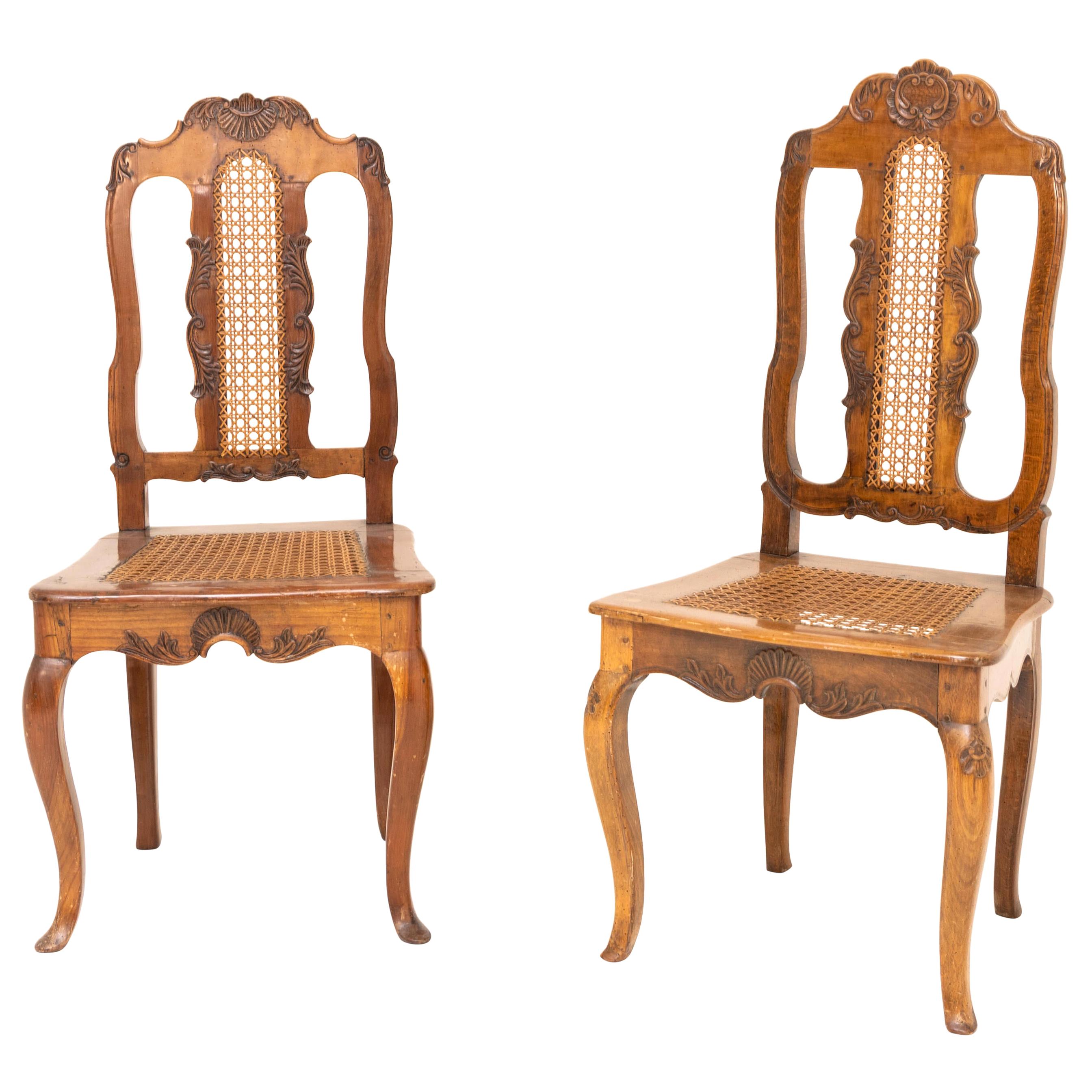 Two Baroque Chairs, Prob. Butzbach, Germany, Mid-18th Century For Sale