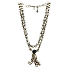 Two baroque pearl necklaces by Miriam Haskell US from the 1950s one with tassels