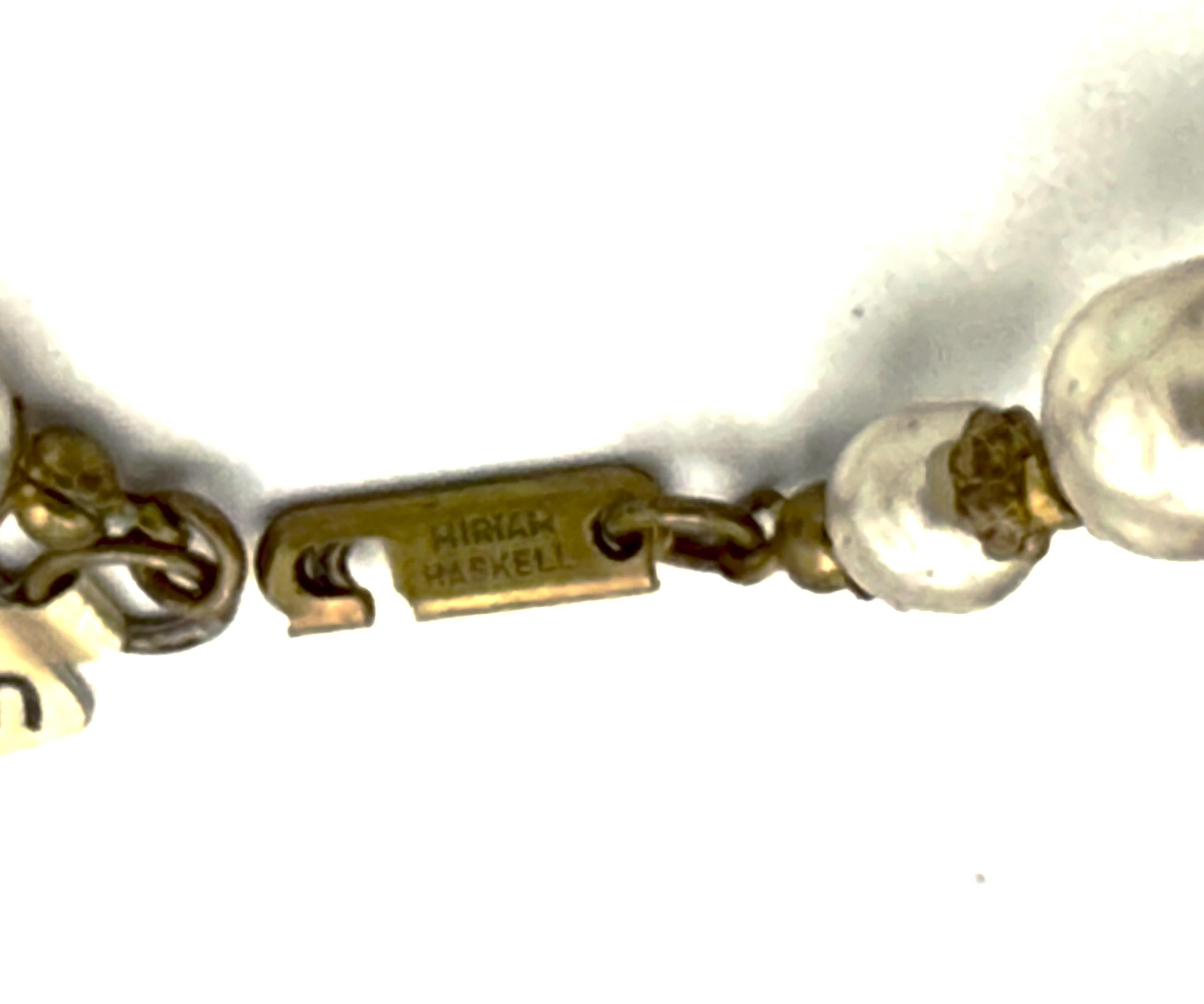 Two baroque pearl necklaces by Miriam Haskell US from the 1950s one with tassels en vente 4