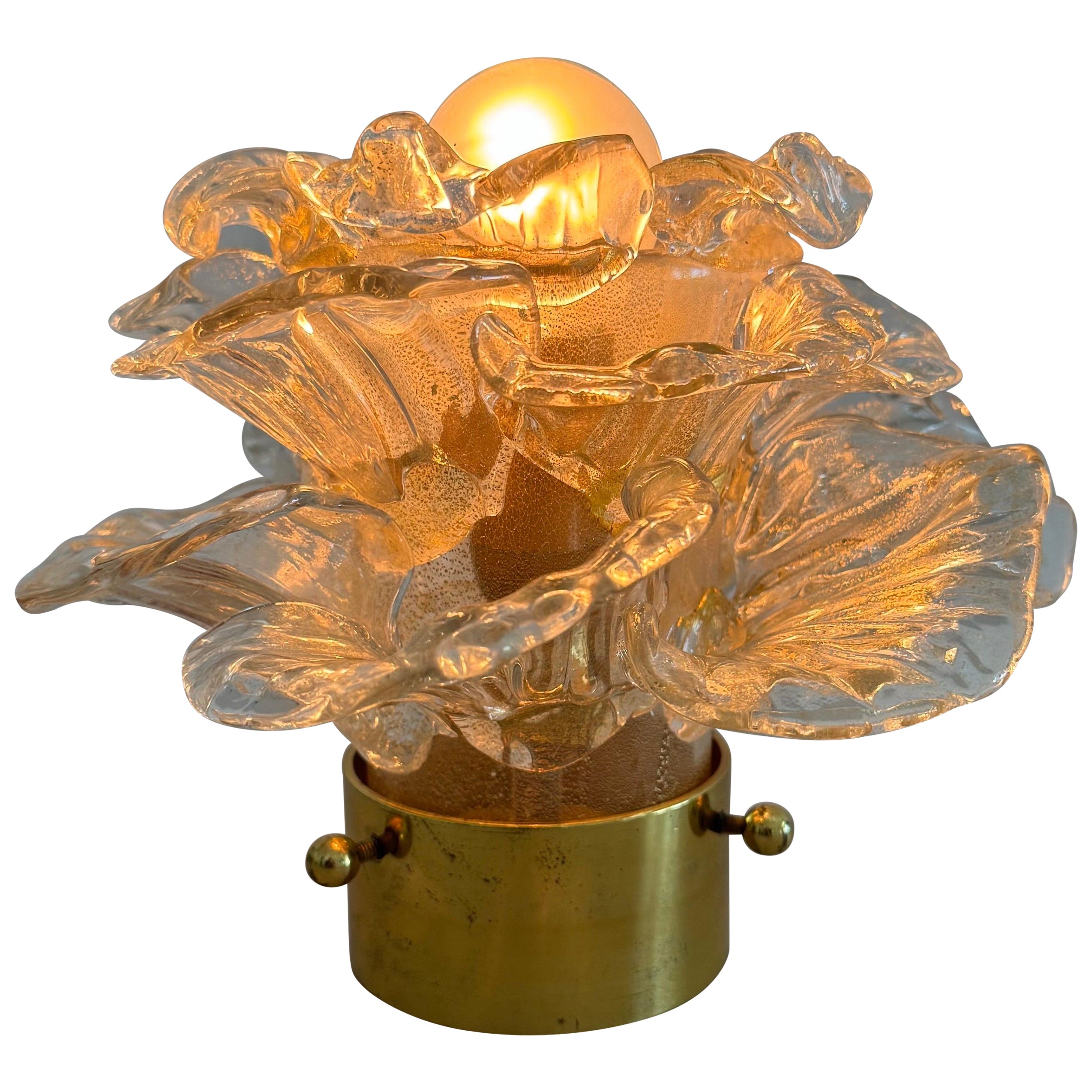 Two Barovier e Toso Flower Sconces / Flush Mounts , Murano ca 1970