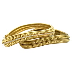 Deux bracelets BARRY KIESELSTEIN-CORD en or caviar et diamants