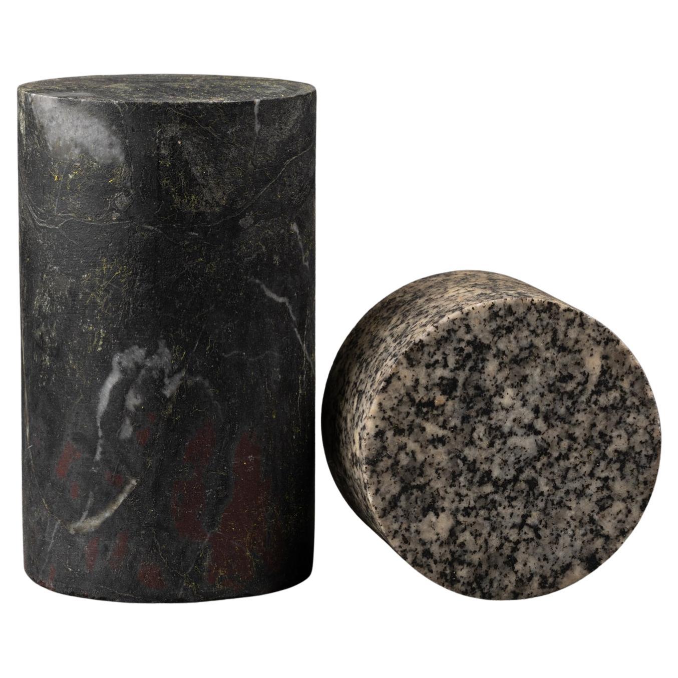 Two bases in rare Breccia Africano and Granito Nero For Sale