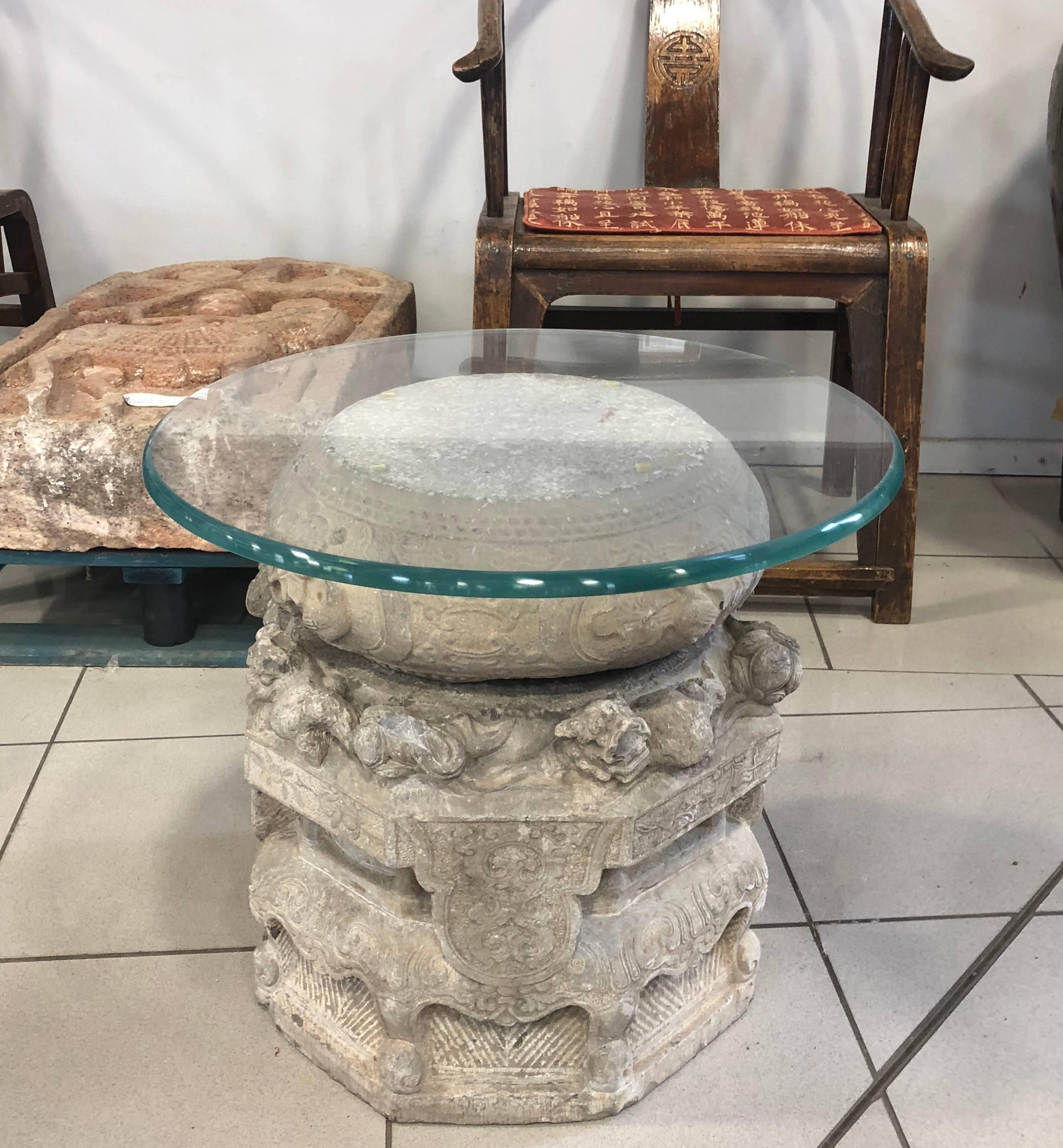 Two Bases in Schist 17th Century, Shanxi, Ming Dynasty, China In Excellent Condition In Sofia, BG