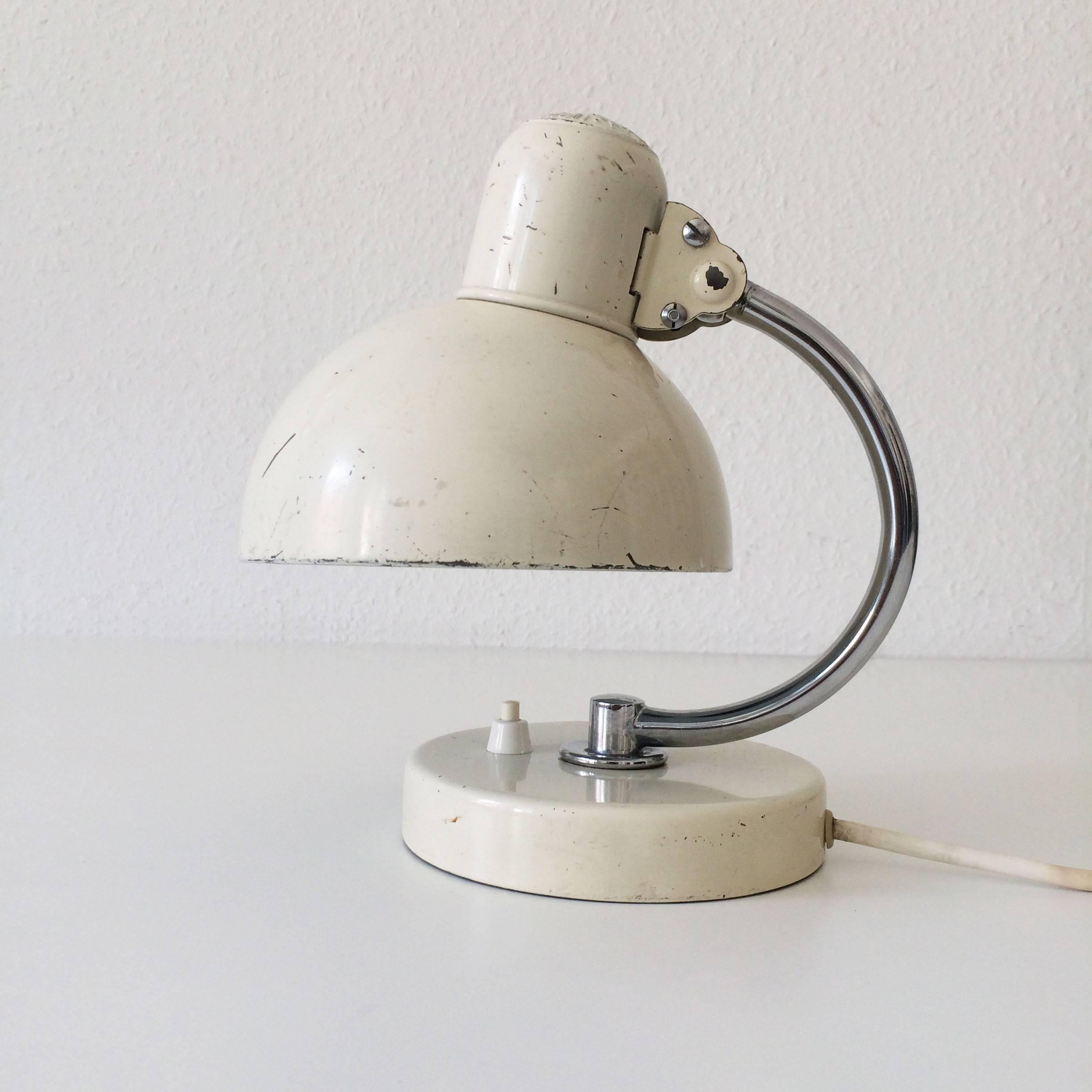 Metal Bauhaus Bedside Table Lamps Kaiser Idell 6722 by Christian Dell, 1930s