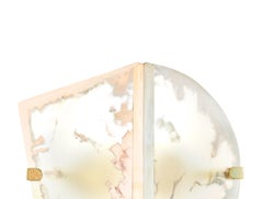 “Two Be” Contemporary Wall Sconce, Art Silvered Glass SATIN , Cast Melted Brass