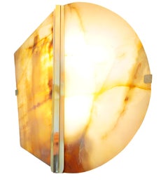 Two-Be Wall Sconce Lamp by Sabrina Landini, Onyx & Brass, Modern Design Italy