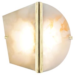 “Two Be” Wall Lamp, Onyx Stone, Brass