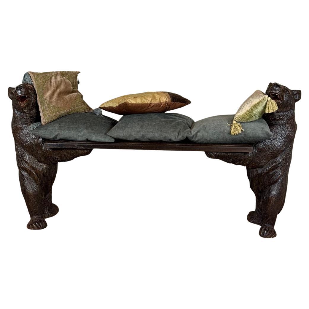 Two bears from Bern or Brienz, known as Black Forest bears, forming a bench, 19t