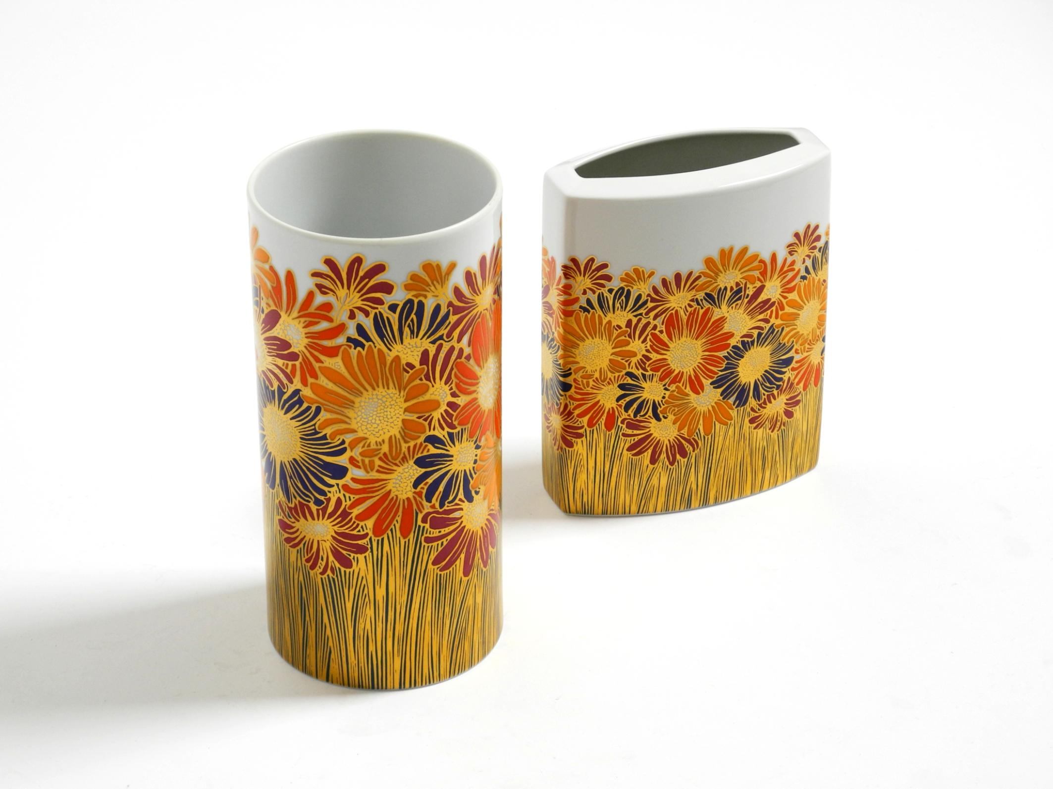 Post-Modern Two beautiful 80s porcelain vases by Rosamonde Nairac for Rosenthal studio-line For Sale