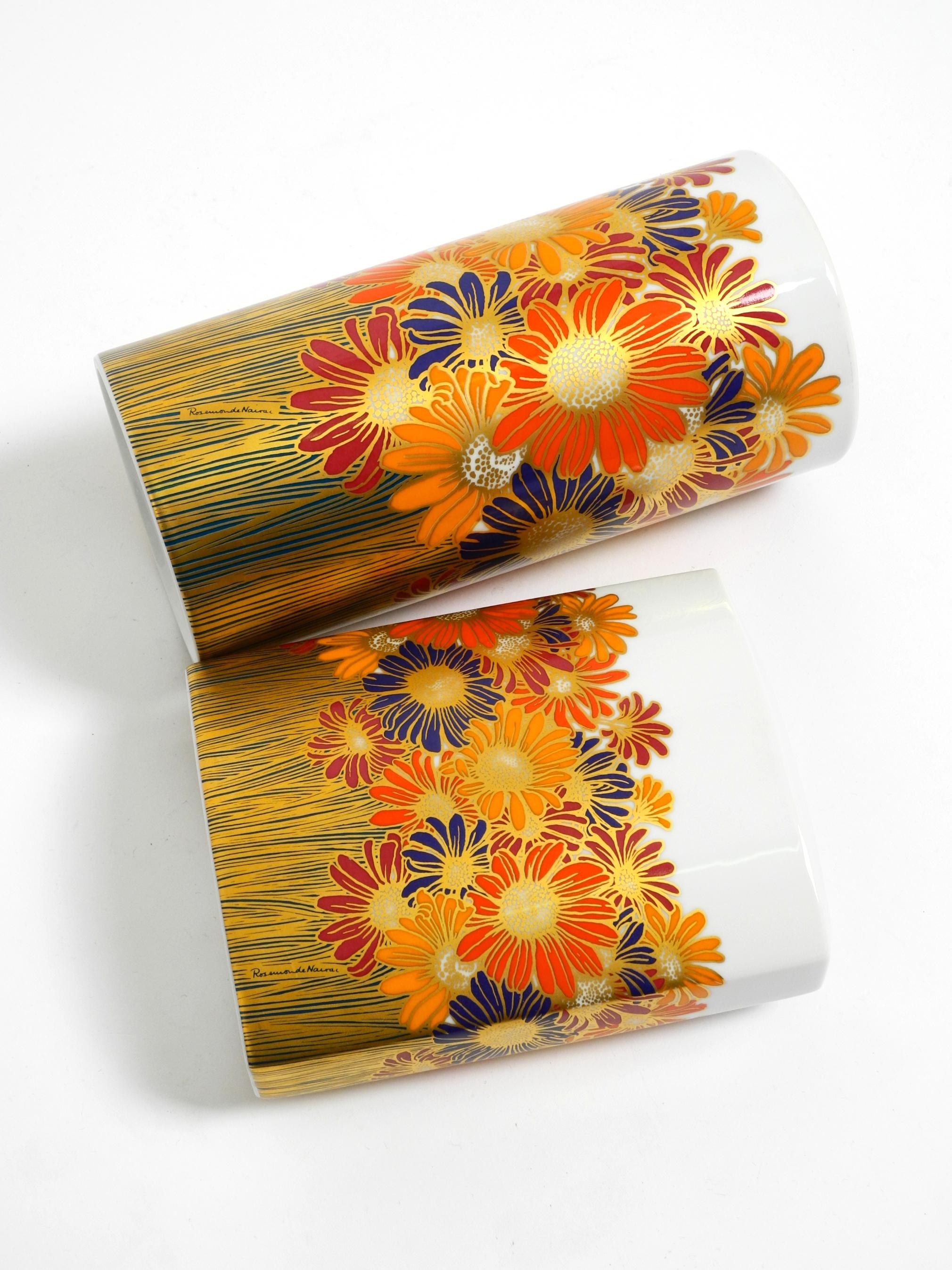 Two beautiful 80s porcelain vases by Rosamonde Nairac for Rosenthal studio-line For Sale 2
