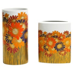 Two beautiful 80s porcelain vases by Rosamonde Nairac for Rosenthal studio-line