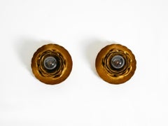 Two beautiful gilt "Water Lily" wall lamps by Banci Firenze, Italy 1960s