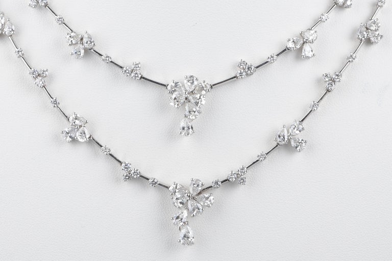 Two beautiful Haute Joaillerie 18 carat white gold necklaces For Sale at  1stDibs