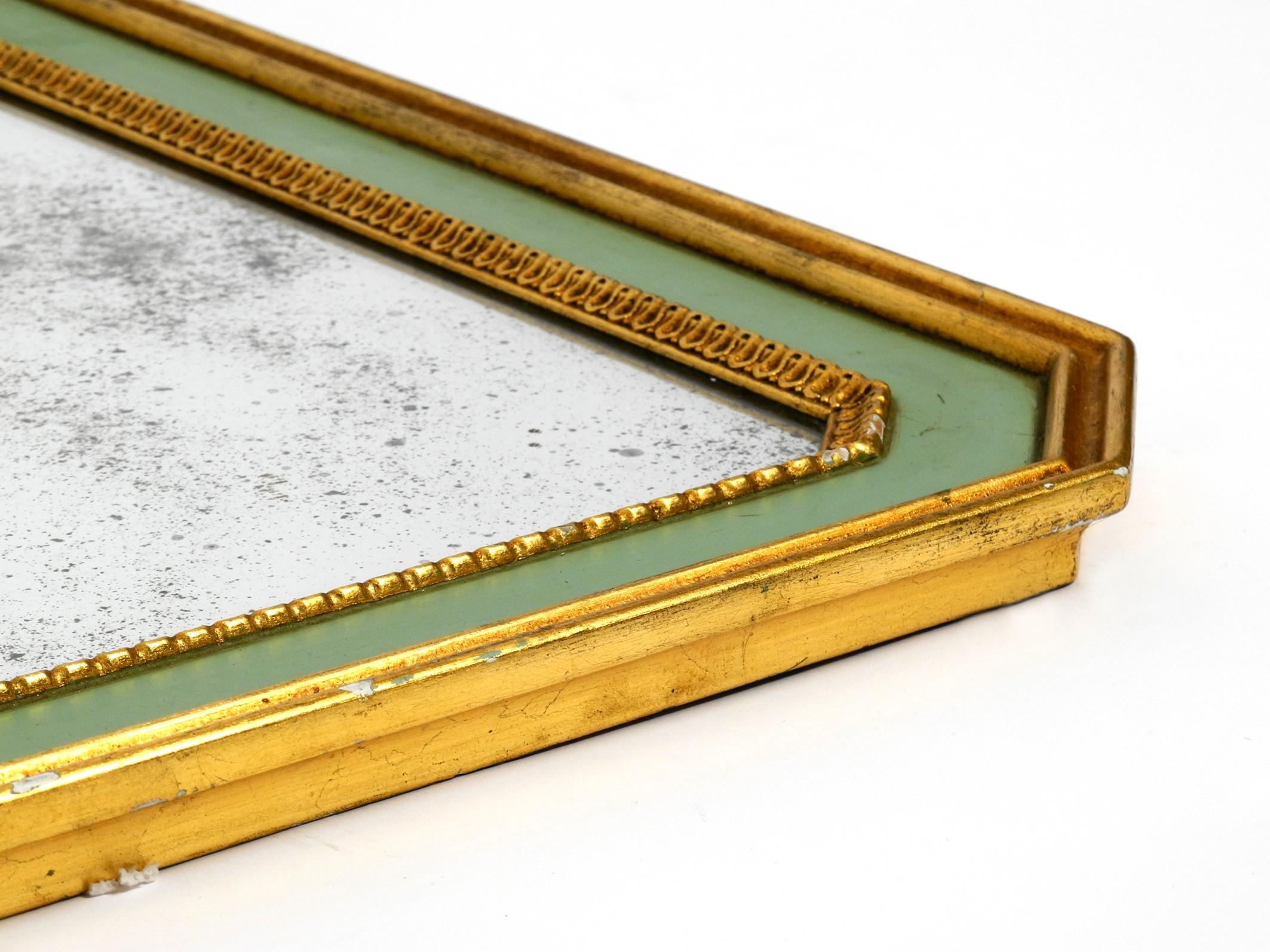 Two Beautiful Italian Mid Century Wall Mirrors Made of Wood, Partly Gilded 11