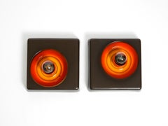 Two beautiful original 1970s Space Age ceramic wall lamps