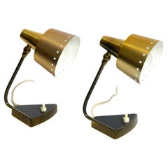 Two beautiful rare Mid Century Modern brass table lamps