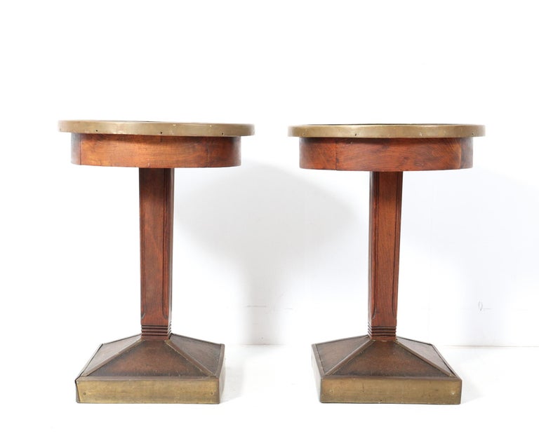 French Two Beech Art Deco Pub Tables or Side Tables, 1930s For Sale